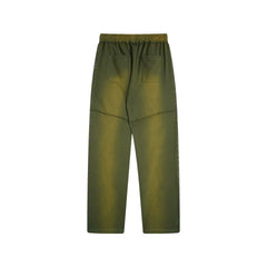 Valley Dreams Rhinestone Letter Wide‑Leg Sweatpants, Vintage Green Washed Streetwear Unisex Trousers