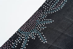 VALLEY Gradient Rhinestone Star Washed‑Black Straight‑Leg Jeans, Y2K Hip‑Hop Unisex Denim Pants
