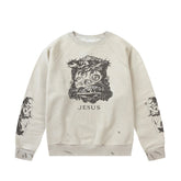 Saint Michael ST121 Jesus Crest Sleeve Graphic Sweatshirt
