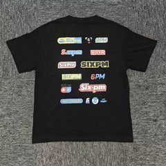 6PM Multi‑Logo Retro Graphic Oversized T‑Shirt
