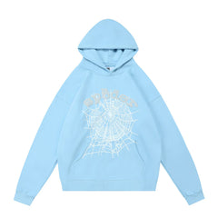 Sp5der Spider‑Web Graphic Pullover Hoodie Hip‑Hop Street‑Wear Sweatshirt