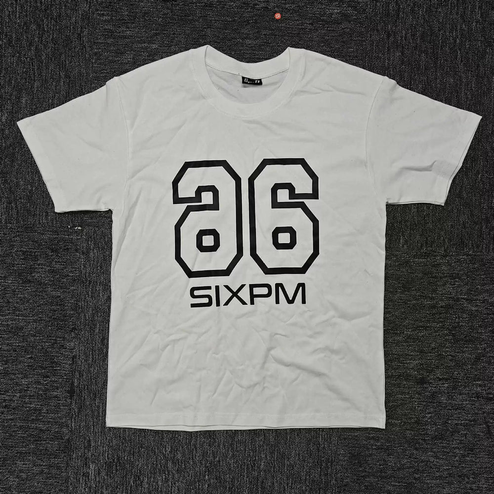 6PM Number‑Print Oversized Graphic T‑Shirt