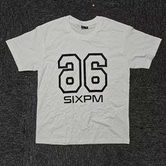 6PM Number‑Print Oversized Graphic T‑Shirt