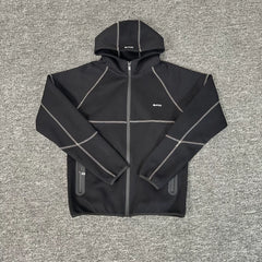 6PM Contrast‑Stitch Zip‑Up Hoodie