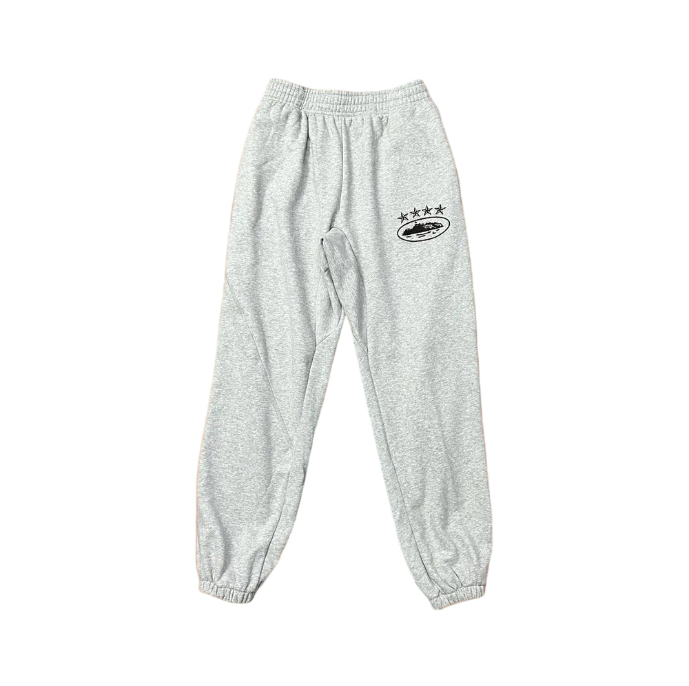 Grey Vintage Oval Graphic Sweatpants – Oversized Streetwear Joggers