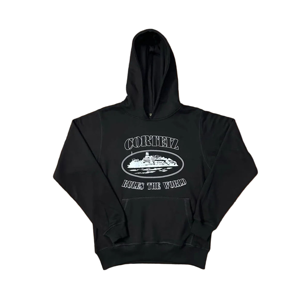 Black Vintage Graphic Hoodie – Oversized Streetwear Pullover Sweatshirt
