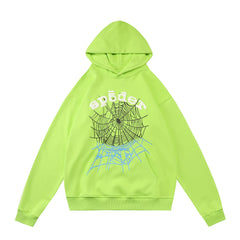 Sp5der Spider‑Web Graphic Pullover Hoodie Hip‑Hop Street‑Wear Sweatshirt