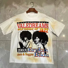 Valleydream Off White Erykah Badu Jazz Reggae Vintage Graphic T-Shirt