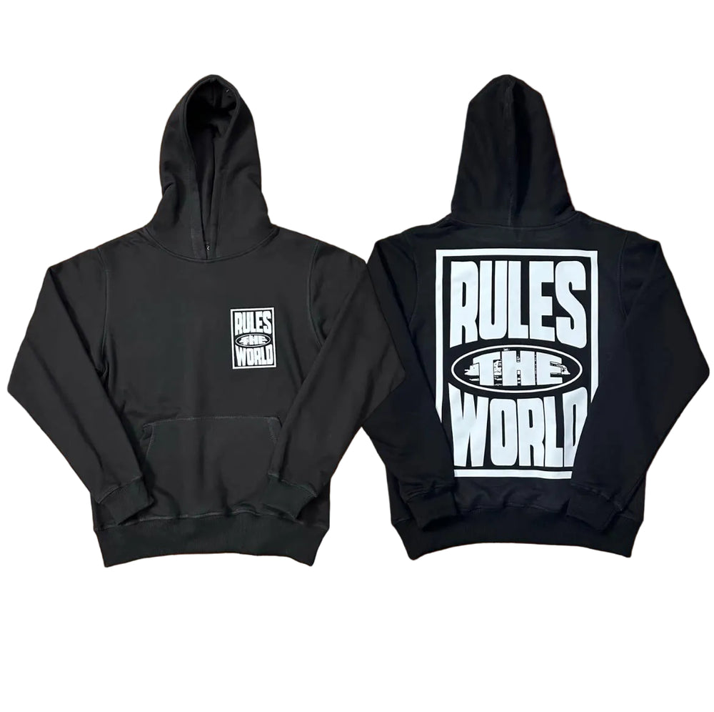 Black Back Graphic Hoodie – Oversized Streetwear Pullover Sweatshirt