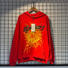 Sp5der foam printed 555 men's spider web hooded sports shirt Young Thub casual pants sports set (99)