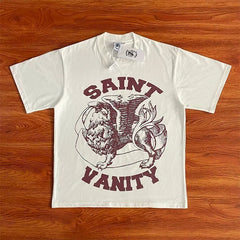 SAINT VANITY Casual Letter Graphic T-Shirt