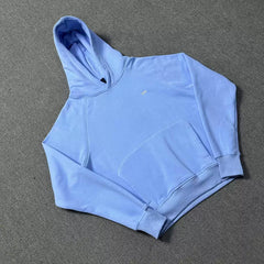 6PM Minimal‑Logo Cropped Hoodie