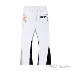 Gallery Dept. "DEPT." Paint Splatter Contrast Panel Sweatpants - White