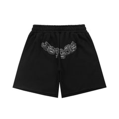 Sp5der Classic Logo Print Sweat Shorts Hip‑Hop Street‑Wear