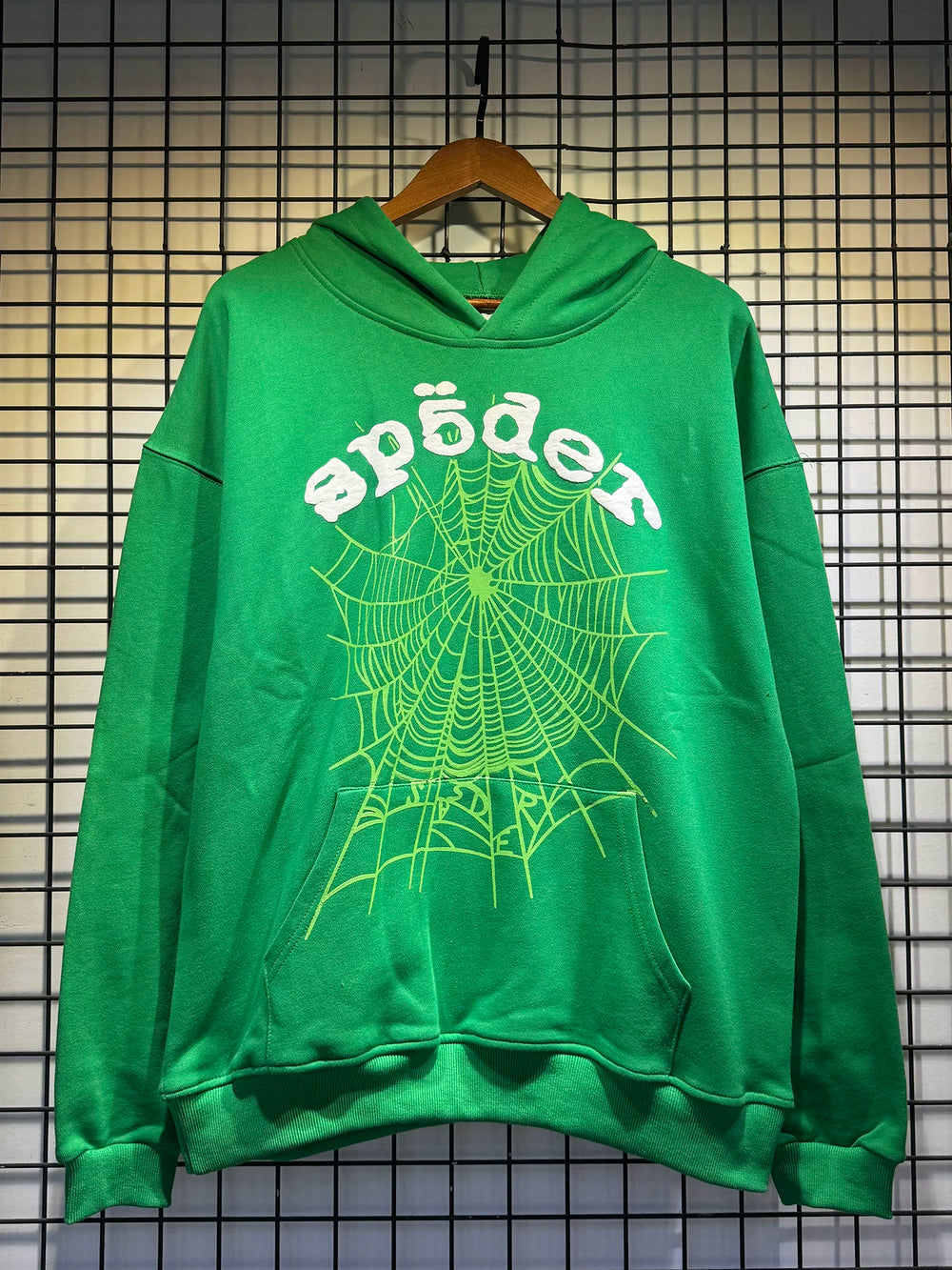 Sp5der Spider‑Web Graphic Pullover Hoodie Hip‑Hop Street‑Wear Sweatshirt