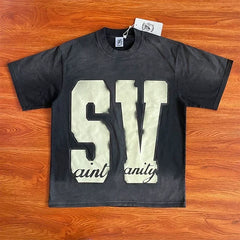 SAINT VANITY Simple Letterprint Casual T-shirt