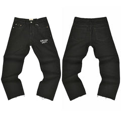 Gallery Dept. Logo Print Washed Black Denim Jeans