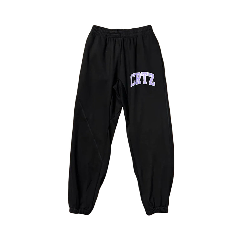 Black Collegiate Logo Sweatpants – Oversized Streetwear Joggers