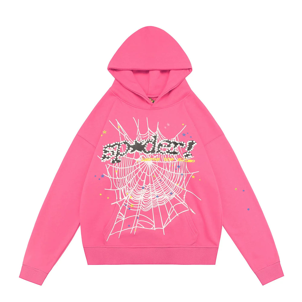 Sp5der Spider‑Web Graphic Pullover Hoodie Hip‑Hop Street‑Wear Sweatshirt
