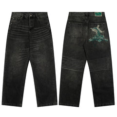 Derschutze Blossom Embroidered Denim