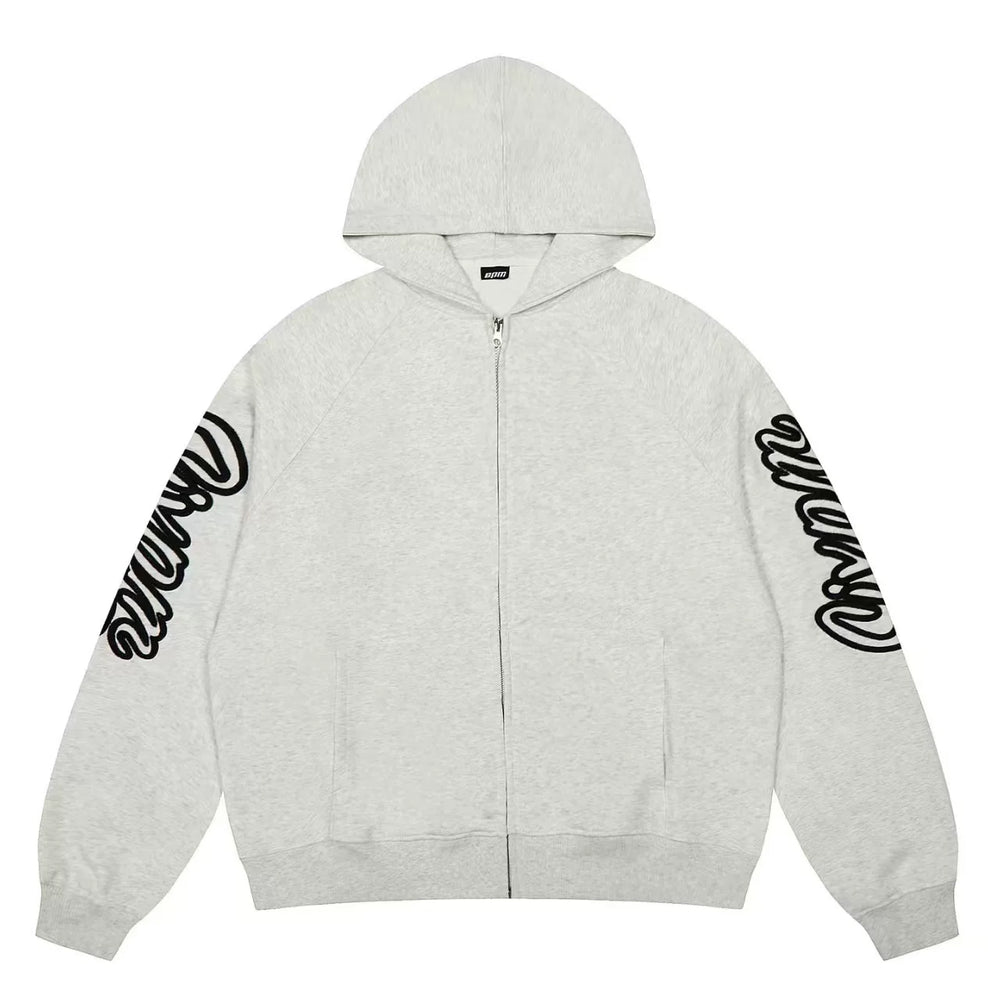6PM Sleeve‑Print Zip‑Up Hoodie