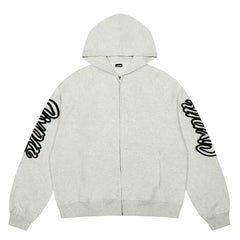 6PM Sleeve‑Print Zip‑Up Hoodie