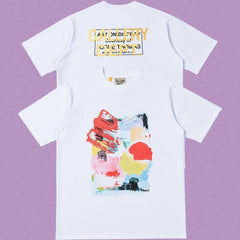 Gallery Dept. Abstract Art Collage Short Sleeve T-Shirt - White