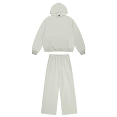 6PM Minimal Small‑Logo Hoodie & Wide‑Leg Sweatpants Matching Set