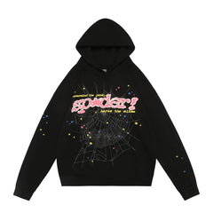 Sp5der Spider‑Web Graphic Pullover Hoodie Hip‑Hop Street‑Wear Sweatshirt