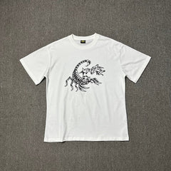 Corteiz Scorpion Graphic White T-Shirt — Bold Black Scorpion Print on Classic Streetwear Tee