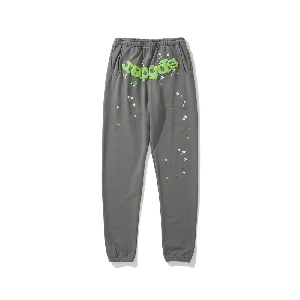 SP5DER Spider‑Web Graphic Jogger Sweatpants Hip‑Hop Street‑Wear Trousers