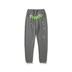 SP5DER Spider‑Web Graphic Jogger Sweatpants Hip‑Hop Street‑Wear Trousers