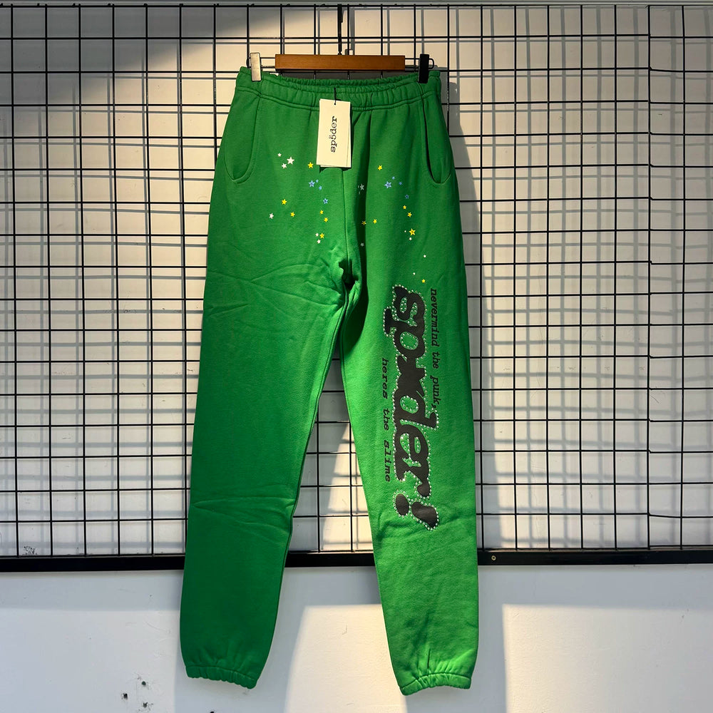 Sp5der Color‑Speckled Graphic Jogger Sweatpants Hip‑Hop Street‑Wear Trousers