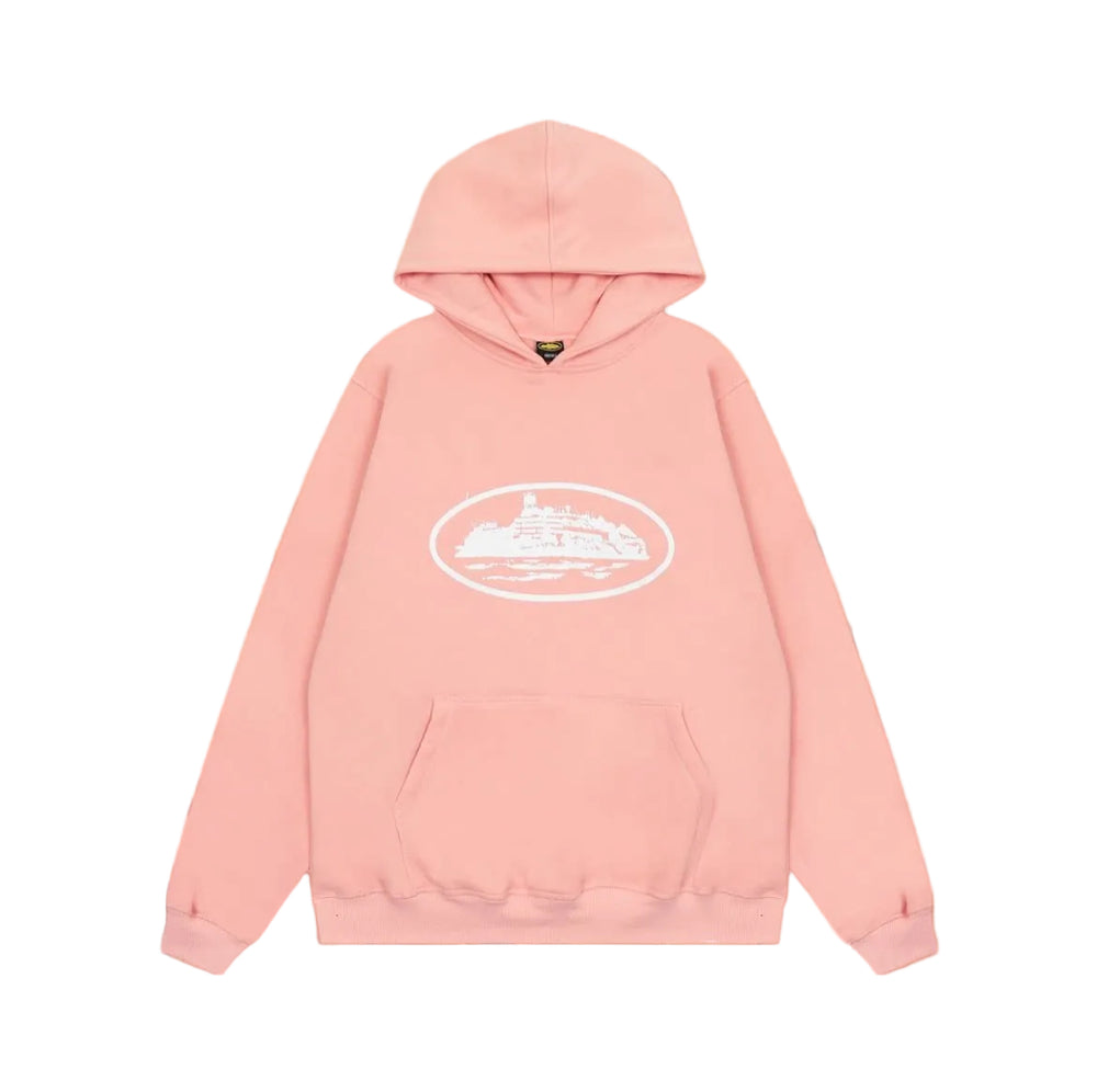 Pink Vintage Graphic Hoodie – Oversized Streetwear Pullover Sweatshirt