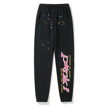 Sp5der Pink! Graphic Jogger Sweatpants Hip‑Hop Street‑Wear Trousers