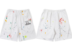 Gallery Dept. Paint Splatter French Terry Shorts - White
