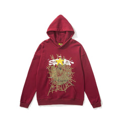 Sp5der Star Spider‑Web Graphic Pullover Hoodie Hip‑Hop Street‑Wear Sweatshirt