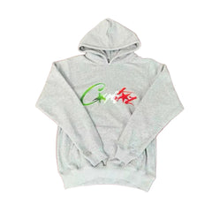 Corteiz “C-Logo” Grey Hoodie — Colorful Star Graphic on Oversized Streetwear Pullover