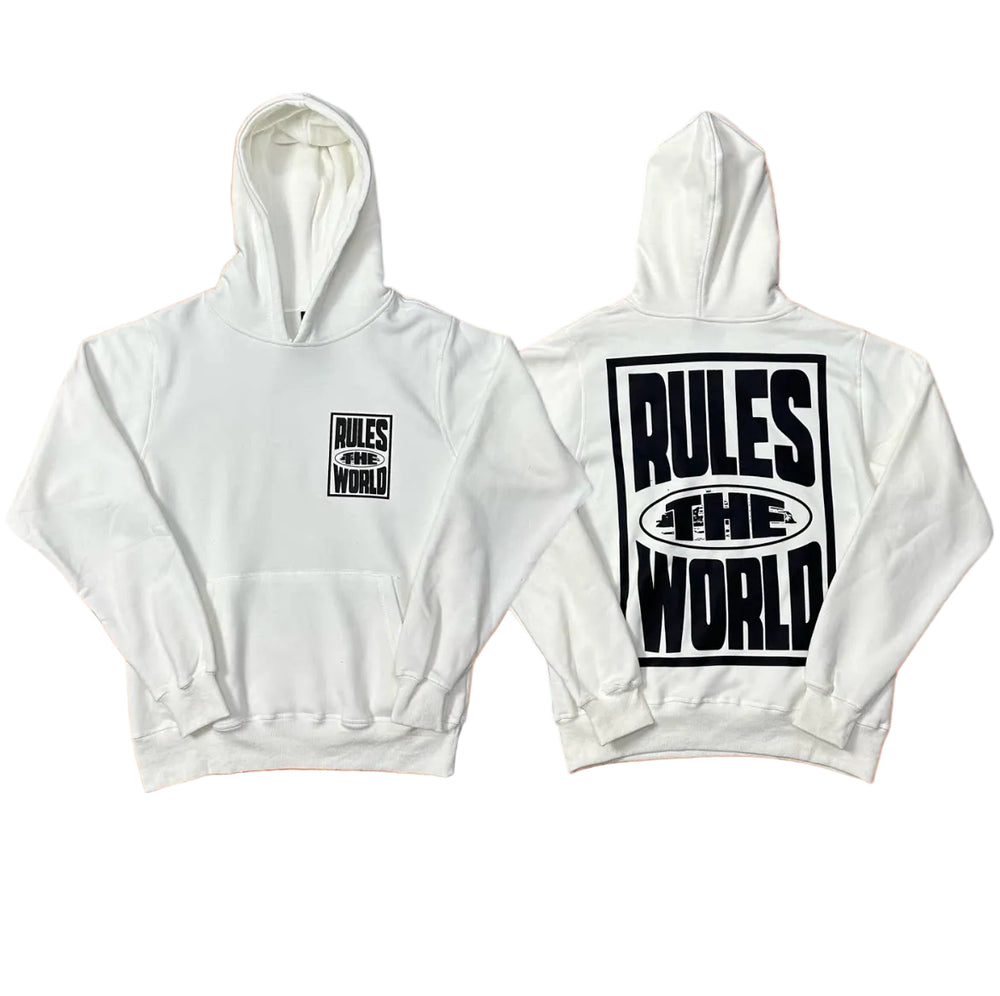 White Back Graphic Hoodie – Oversized Streetwear Pullover Sweatshirt