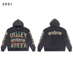 Valleydream Black Valley State Graphic Vintage Hoodie