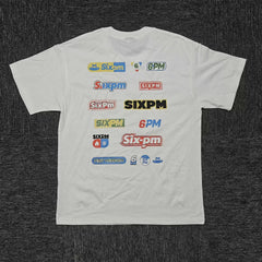 6PM Multi‑Logo Retro Graphic Oversized T‑Shirt