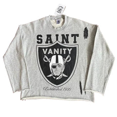 SAINT VANITY Retro Fashion Print Casual Sweatshirt and Shorts Set