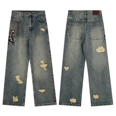 Derschutze Cherry Blossom Straight Jeans
