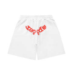 Sp5der Classic Red‑Logo Sweat Shorts Hip‑Hop Street‑Wear