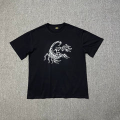 Corteiz Scorpion Graphic Black T-Shirt — Bold White Scorpion Print on Classic Streetwear Tee