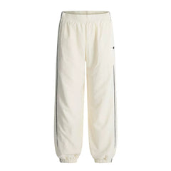 6PM Side‑Stripe Cream Track Jogger Pants