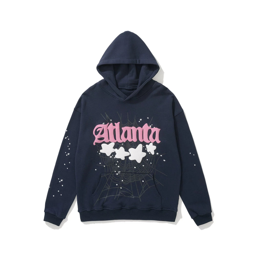 SP5DER Atlanta Star Graphic Pullover Hoodie Hip‑Hop Street‑Wear Sweatshirt