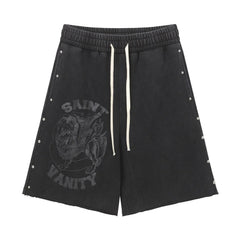 SAINT VANITY Washed Water Drilling Shorts, Five-Piece Set