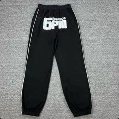 6PM Records Graphic Side‑Stripe Jogger Pants