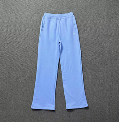 6PM Sky‑Blue Minimal Small‑Logo Wide‑Leg Sweatpants Casual Street‑Wear Trousers